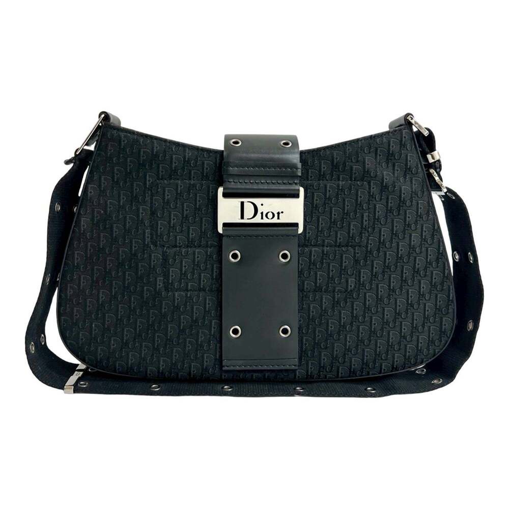 CHRISTIAN DIOR Black Leather Trotter Shoulder Bag - Picture 1 of 10